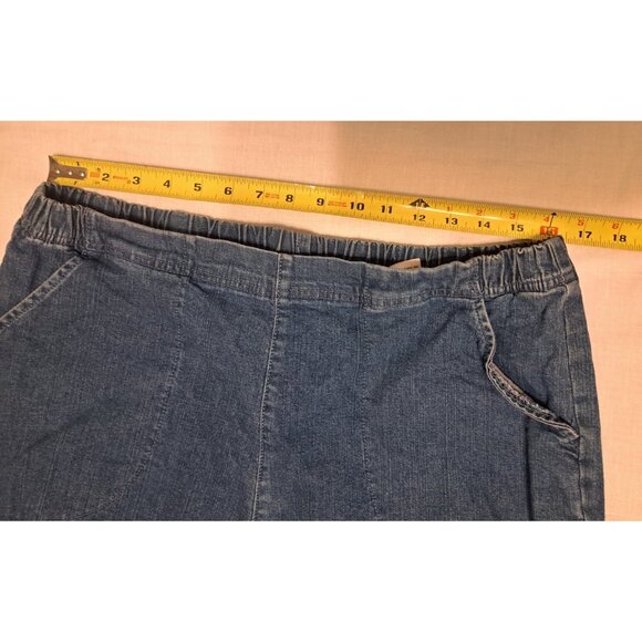 Croft & Barrow Women's Capri Jeans Blue Denim Stretch Waist Pull On Casual XL - Picture 13 of 14
